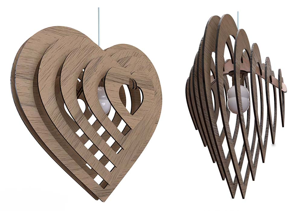 Luminária Coração 3D Luminária Coração 3D