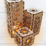 ABAJUR CUBOS DECORATIVOS - EM MDF